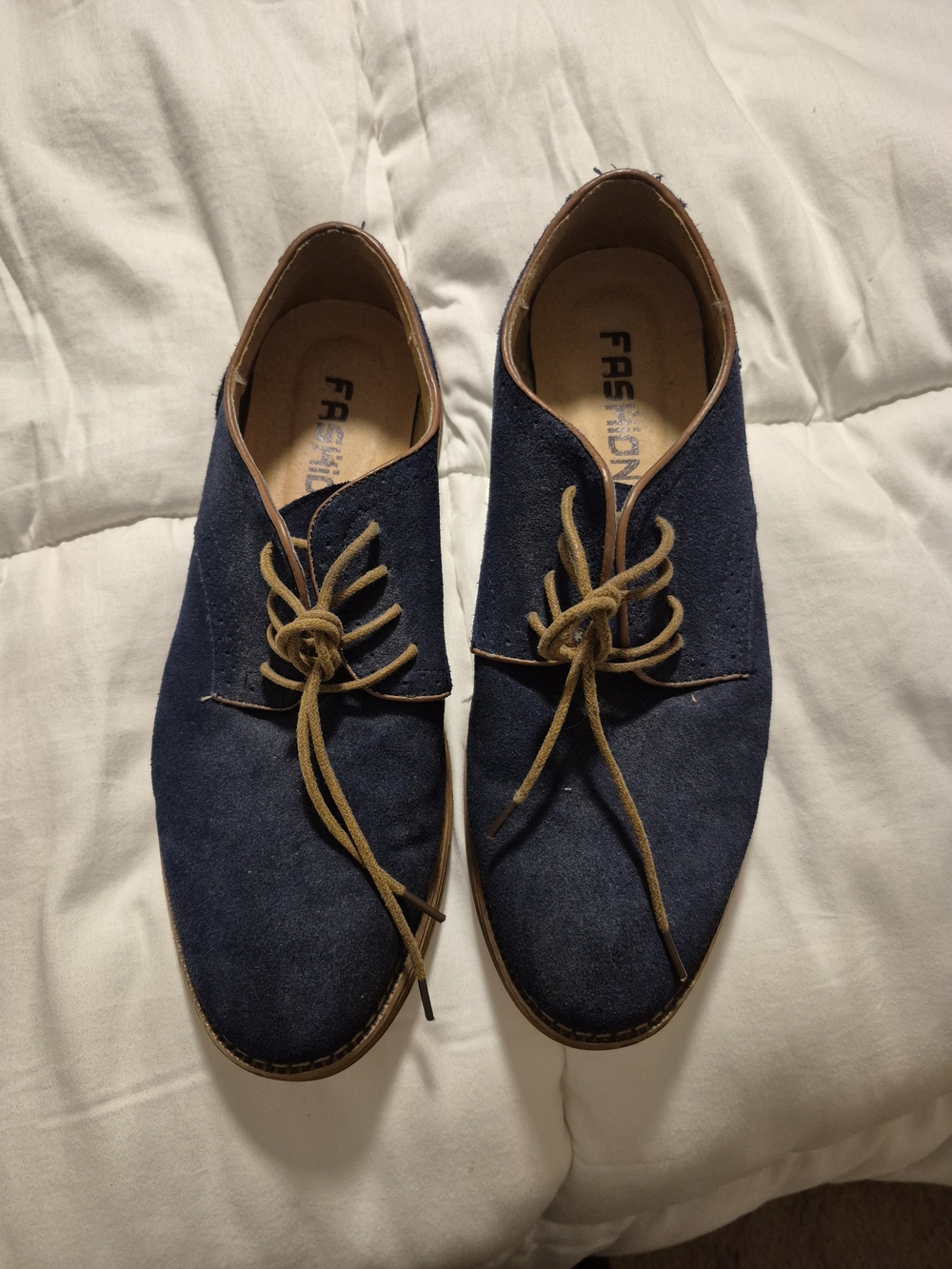 Suede Men's Navy Lace-Up Shoes